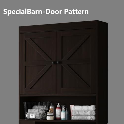 32.3''W Over The Toilet Storage Cabinet with Barn Doors (Espresso / Barn Doors Over Toilet Cabinet)