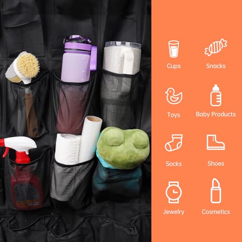35 Pockets Door Hanging Cup Organizer Fit for Stanley Tumbler (67'' x 27.6'' / Black)