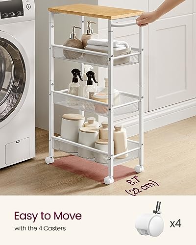 4 Tier Slim Rolling Storage cart with Wheels