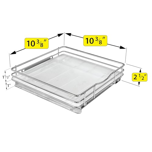 Pull Out Spice Organization for Cabinets (Chrome / 10-1/4" - 1 Tier)