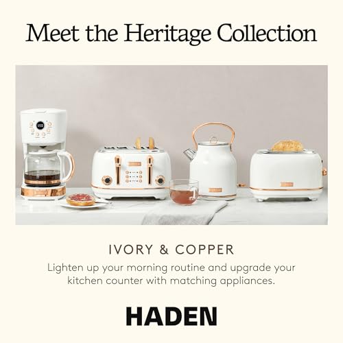 Heritage 1.7 Liter Stainless Steel Electric Kettle (Ivory & Copper)