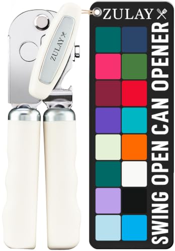 Stainless Steel Swing Open Manual Can Opener Comfortable Grip (Cream / Swing Open)