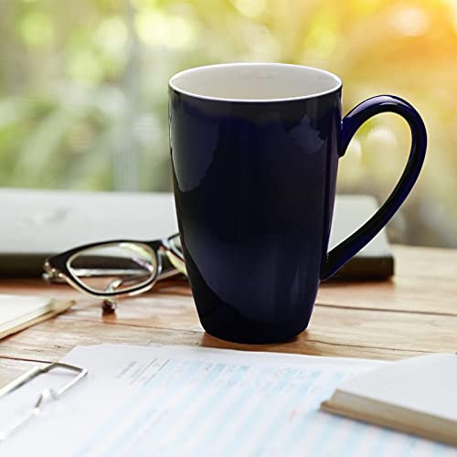 Porcelain Tea Mug with Infuser and Lid (navy and white)