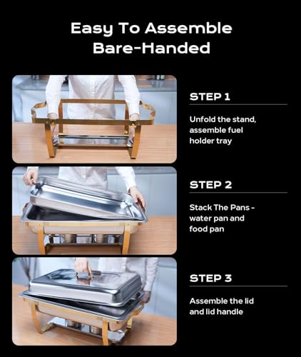 Chafing Dishes for Buffet 2 Pack (2 PACK / Gold)