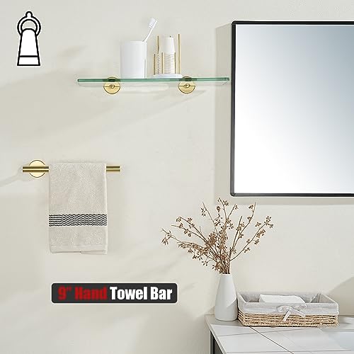 Hand Towel Bar Gold (9 Inch / Brushed Gold)
