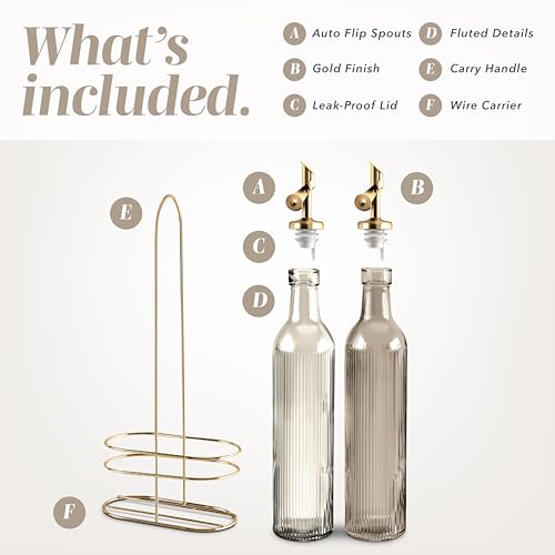 Glass Olive Oil Bottle Dispenser (Fluted / Brown)