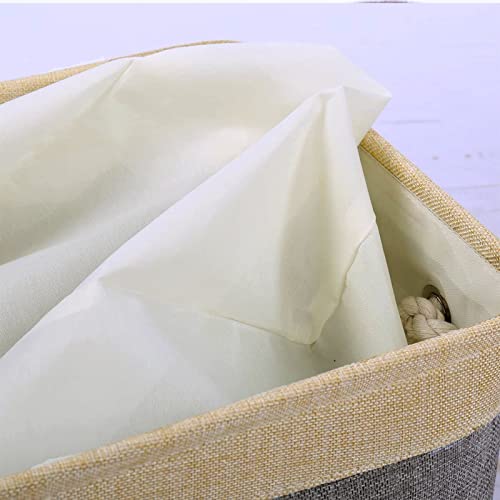 Small Storage Bins Basket (Gold&Grey / Small -11.8Lx7.9Wx5.2H)