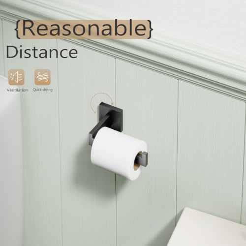 Black Toilet Paper Holders Bathroom Toilet Paper Roll Holder SUS304 Stainless Steel Contemporary Wall Mounted
