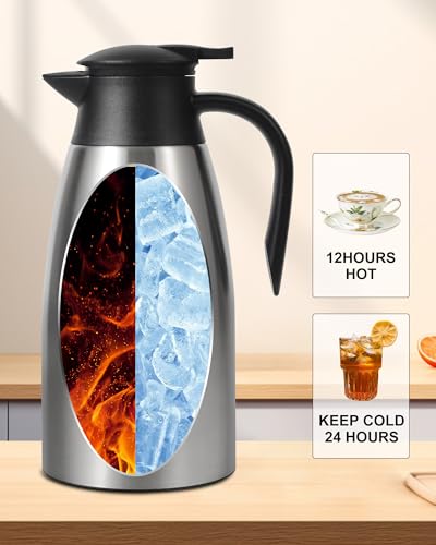 70 OZ Thermal Coffee Carafe (Silver / 71 Ounces)