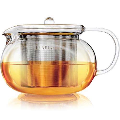 Kyoto 2-in-1 Tea Kettle/Tea Maker – Heatproof Glass Teapot with Removable Loose Tea Filter – Tea Connoisseur's Choice (36 FL OZ (3-4 CUPS))