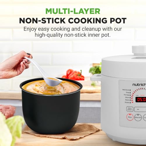Electric Pressure Cooker 6 Quart Capacity (White)