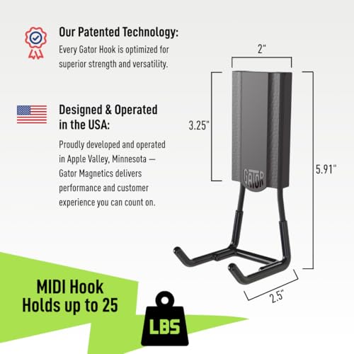MIDI 2.5 in Open Hooks (2.5" - Black - 3 Pack / Open Hooks)