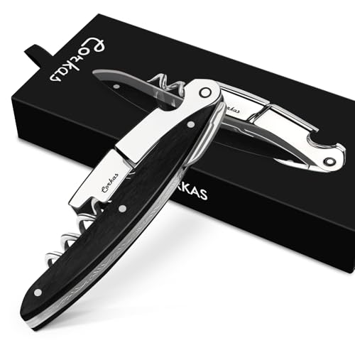 Wine Key CORKAS Prestige Waiter Corkscrew with Ebony Handle