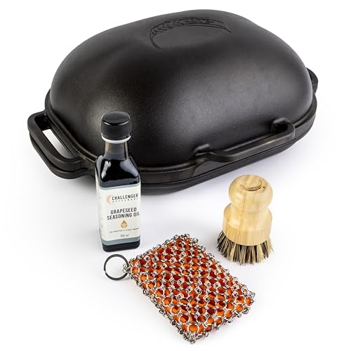 Challenger Bread Pan Cast Iron Loaf Pan with Lid + Care Kit for Artisan Sourdough and Homemade Bread Baking (Bread Pan + Care Kit)