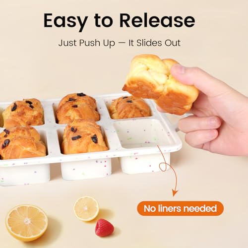 Single 8 Cavity Mini Silicone Loaf Mold (Cream / Mini Loaf-Cream (1 Pack))