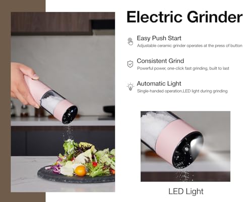Electric Pepper Grinder and Salt Mill Set (2 Count)