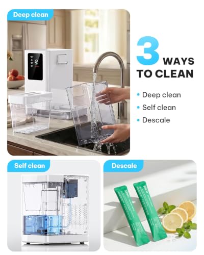 Nugget Ice Maker Countertop with 3L Detachable Tank (White PRO / 44lbs)