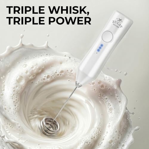 Rechargeable Milk Frother Handheld (ZK Dynamic Tornado White / Rechargeable Z1 Motor Max)