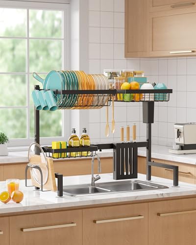 Over The Sink Dish Drying Rack (Black / Standard - 3 Baskets)