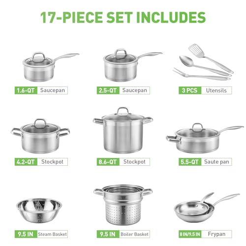 Stainless Steel Pots and Pans Set