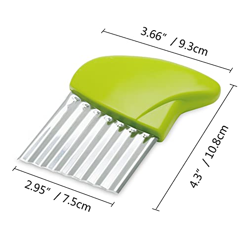2 Pack Stainless Steel Potato Crinkle Cutter (Green & Pink)