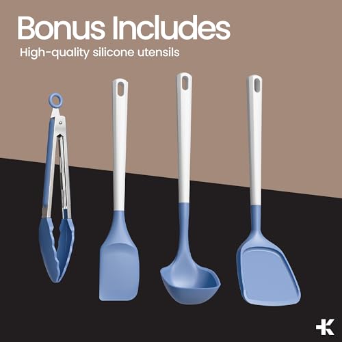 Bakken 12 Piece Ceramic Cookware Set (Blue / Pack of 12)