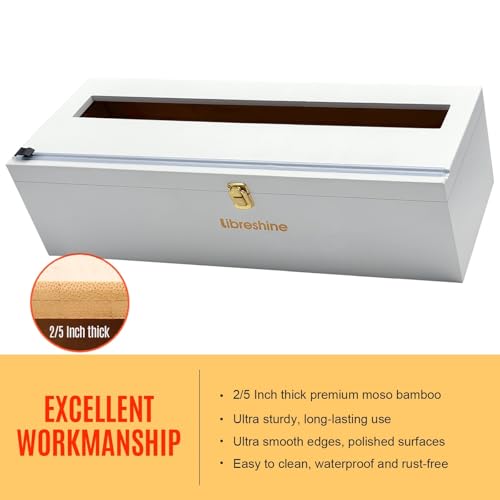 White 18 Inch Commercial Plastic Wrap Dispenser with Cutter