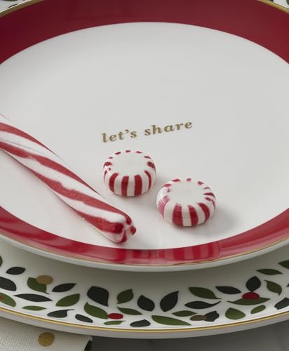 Evergreen Rim Christmas Plates (Rim Accent Plates, Set of 4)