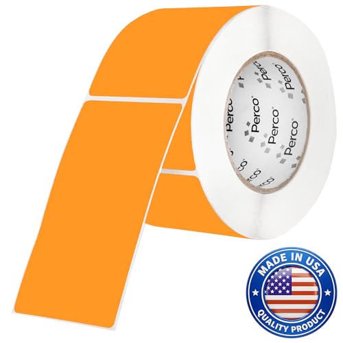 Neon Orange 3x5 Inch Perforated Sticker Labels (Mini Roll / Neon Orange)
