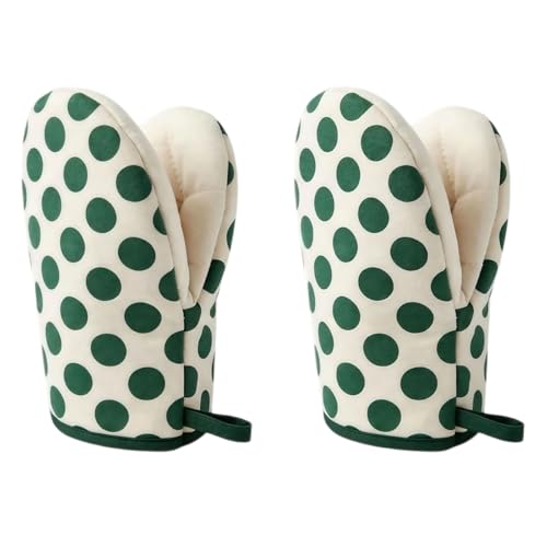 1 Pair Mini Oven Mitts (Dotgreen)