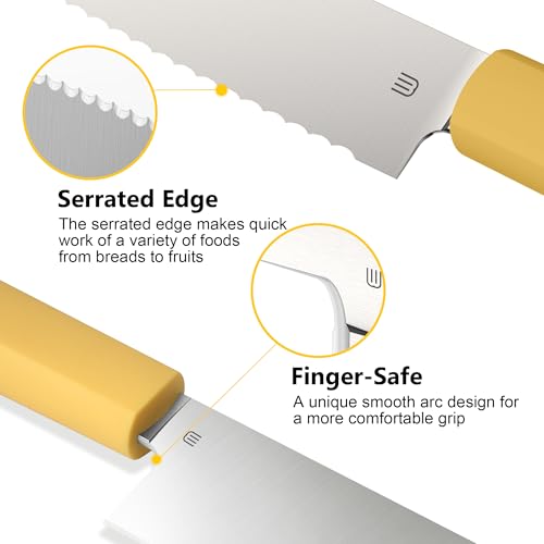 7.5" Serrated Bread Knife for Homemade Bread (7.5" / Pale Yellow)