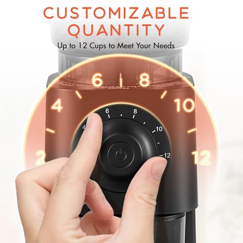 Conical Burr Coffee Grinder Electric (Black)