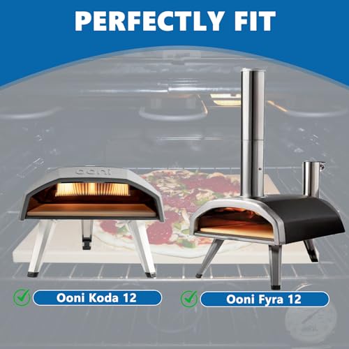 Cordierite Pizza Stone for Ooni Koda & Fyra 12 Pizza Oven Replacement Stone (13.2"L x 13.2"W x 0.4"Th)
