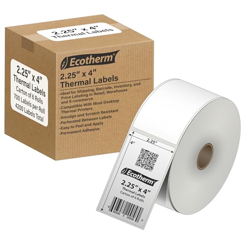 2.25" x 4" Thermal Labels (4200 Count)