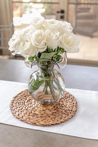 Hibiscus Glass Gray Medium Fluted Vase (Medium / Gray)