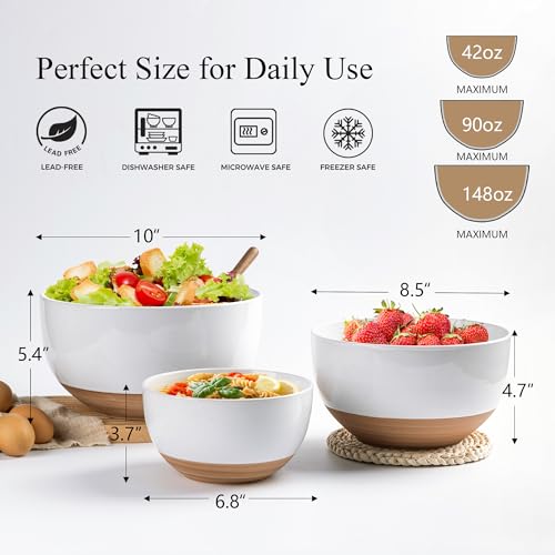 Ceramic Mixing Bowls (3PCS / White)