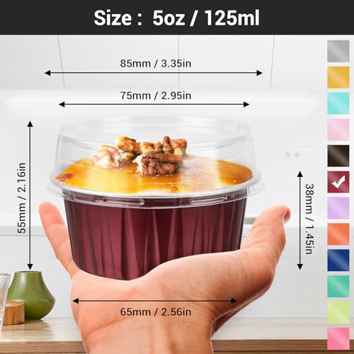 Disposable Creme Brulee Ramekins (Wine Red / 30pcs)