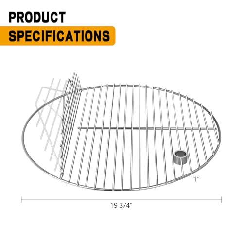 19.5" Cast Iron Round Grill Grate Grid for Pit Boss K24 (19.5" Stainless Steel Round Grill Grate Grid)