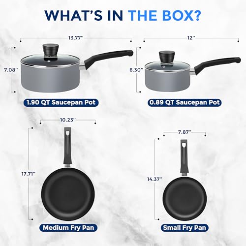 Kitchenware Pots and Pans Set (Gray)