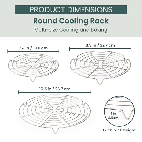 3 Set Round Cooling Racks for Baking (Round Rack 3-Pack)