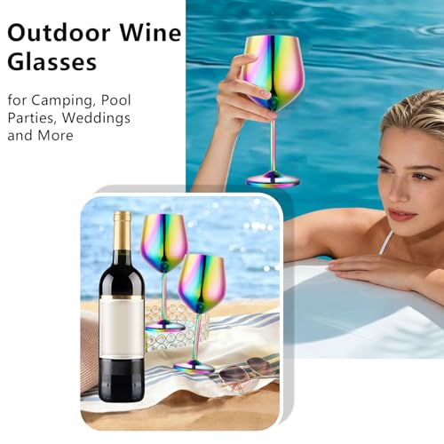 Unbreakable Stainless Steel Wine Glasses Set of 4 (4 Count)