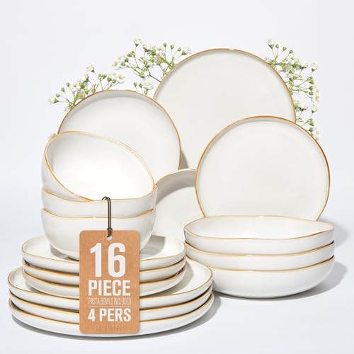 Plates and Bowls Sets (White / Set (16pcs))