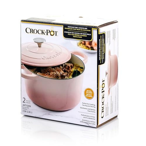 Artisan Round Enameled Cast Iron Dutch Oven (Blush Pink / 3-Quart)