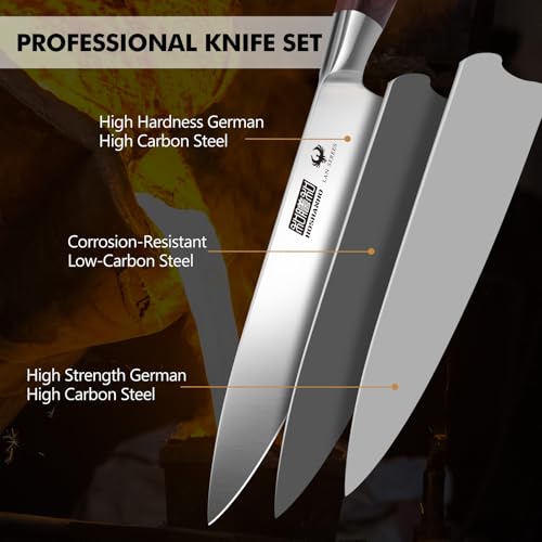 7PCS Kitchen Knife Set with Block (7 Pieces Knife Set)