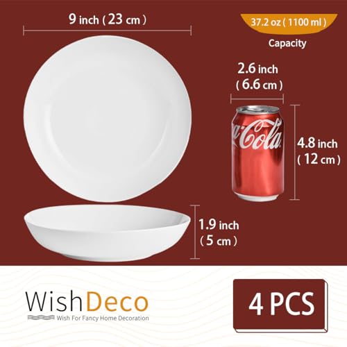 White Pasta Bowls Set of 4 (4 Count)
