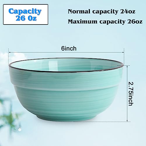 Ceramic Cereal Bowls (Multicolor 6 inch)
