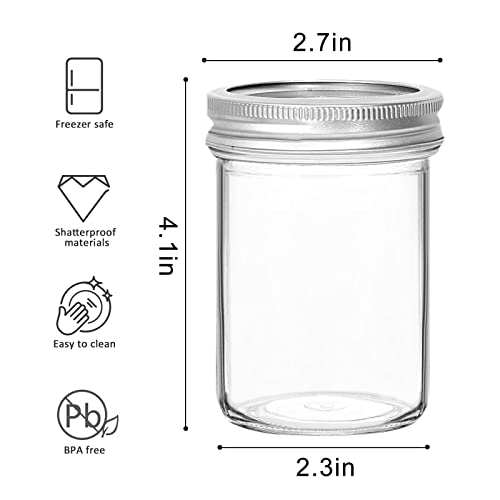 Mason Jars 15 PACK 8 OZ Canning Jars Jelly Jars With Regular Lids