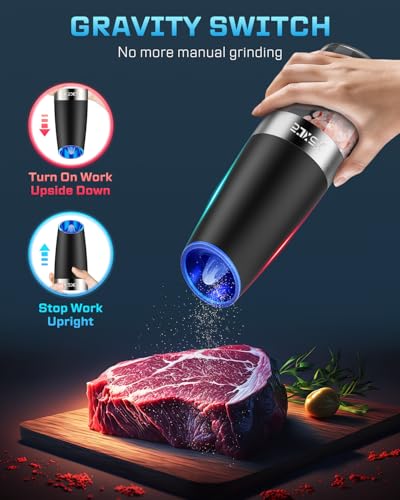 Gravity Electric Pepper and Salt Grinder Set (2 Count)