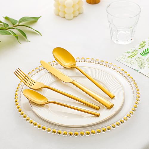 Gold Silverware Set for 4 (20-Piece / Gold)