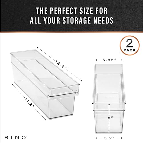 Plastic Storage Bins (2PK SMALL - 14 x 4 x 4)